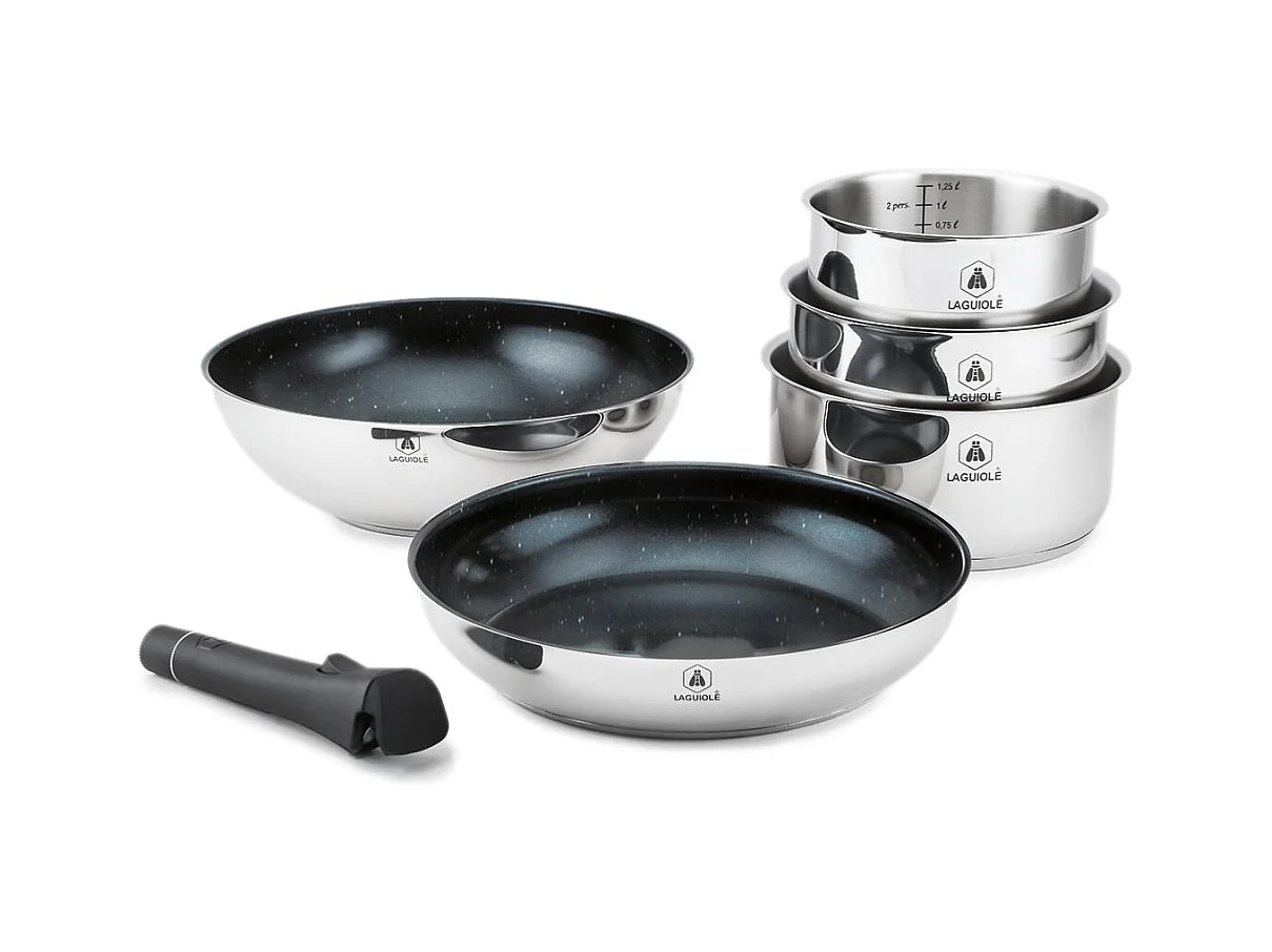 Set de 6 pièces inox amovible antiadhésif - "Réactif"