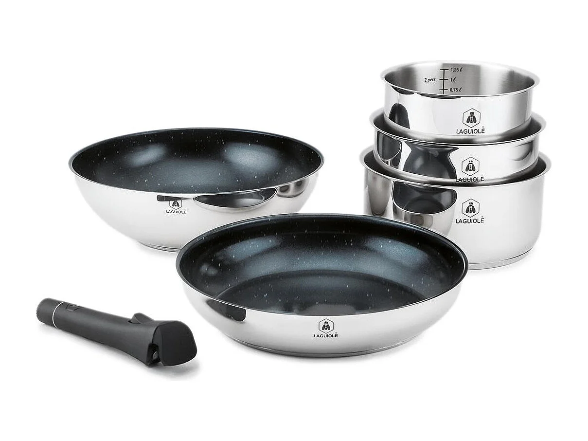 Set de 6 pièces inox amovible antiadhésif - "Réactif"