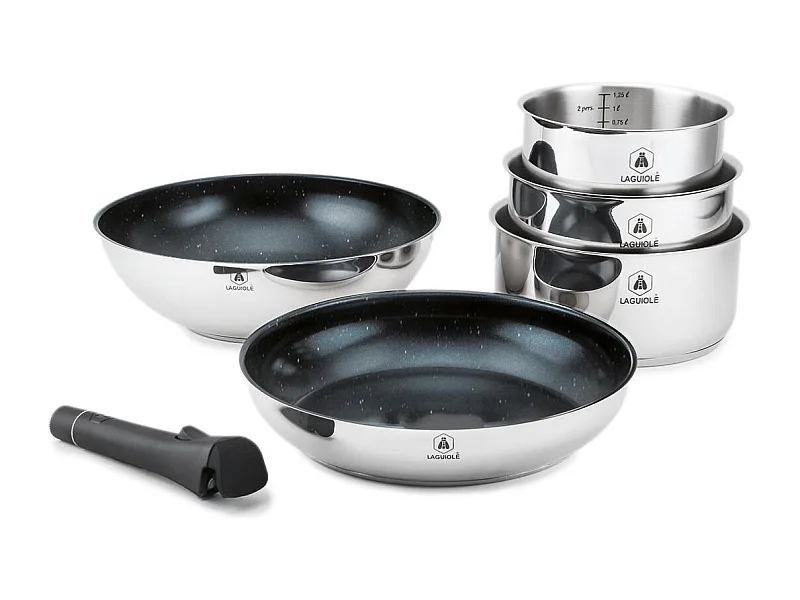 Set de 6 pièces inox amovible antiadhésif - "Réactif"