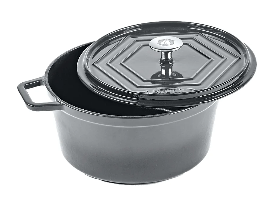 Batterie de cuisine - Set de 3 pièces fonte émaillée gris