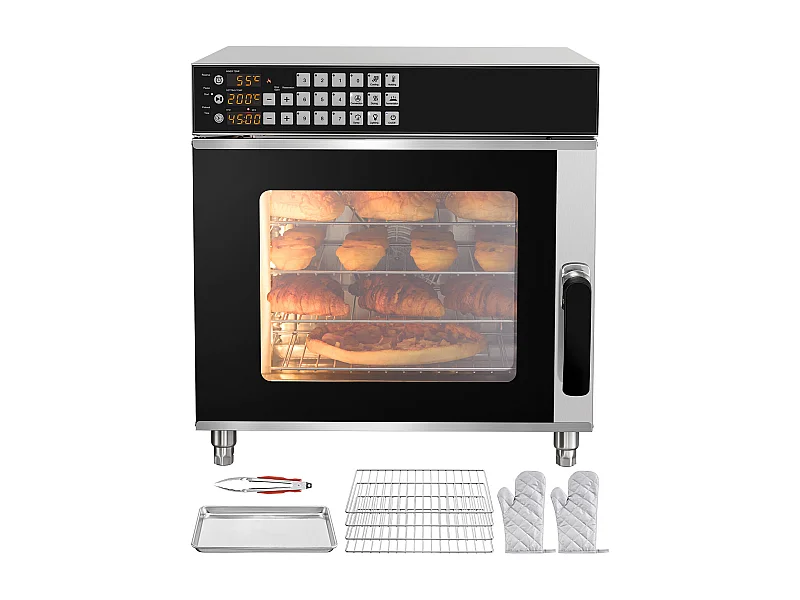 Piec Konwekcyjny SucceBuy Commercial 58L ze Stali Nierdzewnej 2800 W na Blacie, do Pieczenia w Restauracji i w Domu