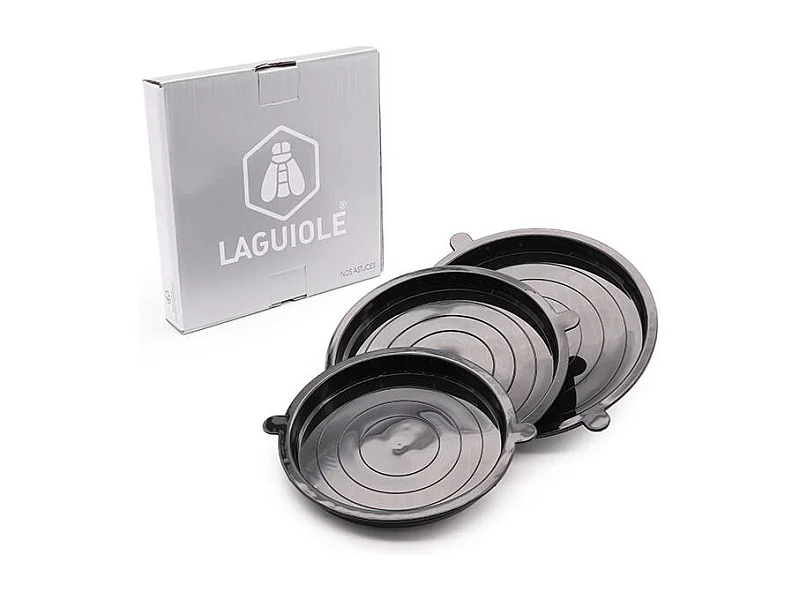 3 couvercles hermétiques noir 16/18/20cm