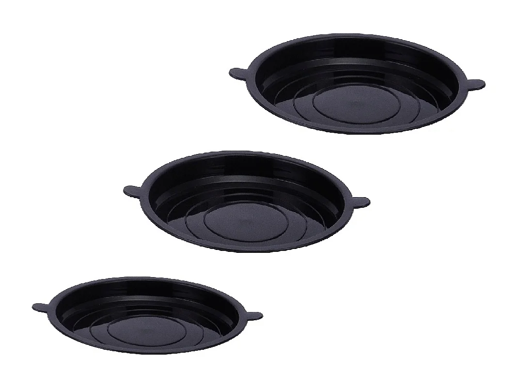 3 couvercles hermétiques noir 16/18/20cm