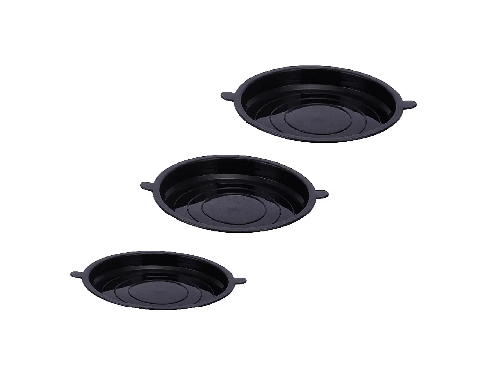 3 couvercles hermétiques noir 16/18/20cm