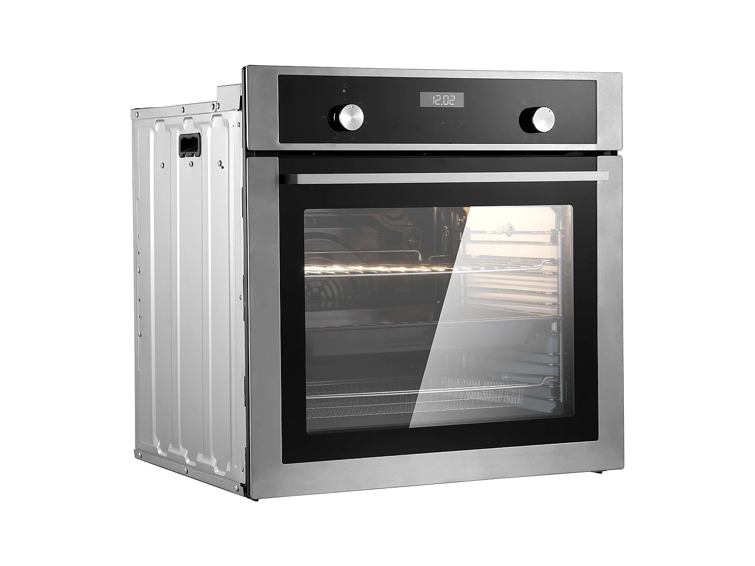 Four Mural Simple SucceBuy Encastrable Électrique de 59.5cm 76L 9 Fonctions, Chauffage Rapide à 200 °C en 5 Min, avec Grille de Cuisson