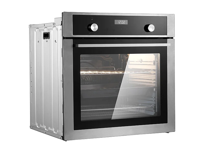 Einfacher Einbauherd SucceBuy Elektrischer Einbau von 59.5cm 76L 9 Funktionen, Schnelles Aufheizen auf 200 °C in 5 Min, mit Backrost