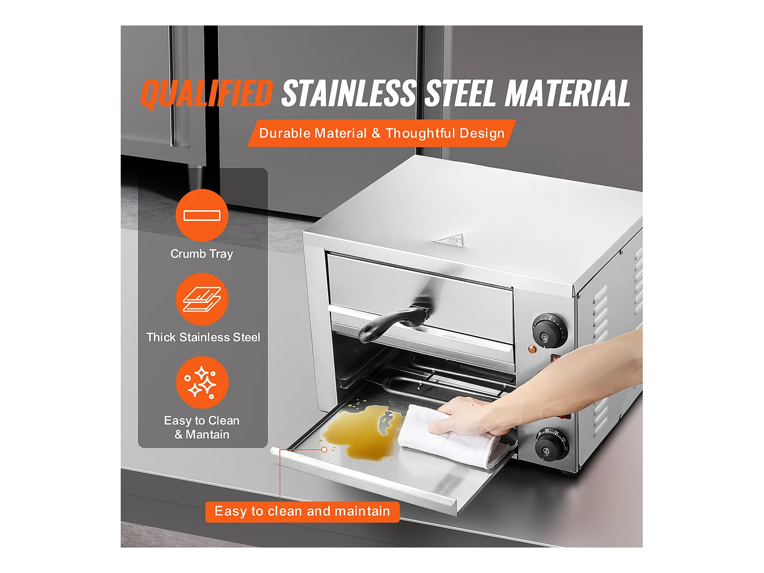 Forno Elétrico para Pizza SucceBuy de Mesa, Tamanho 30CM, com Temperatura Ajustável e Cronômetro de 0 a 120 Minutos