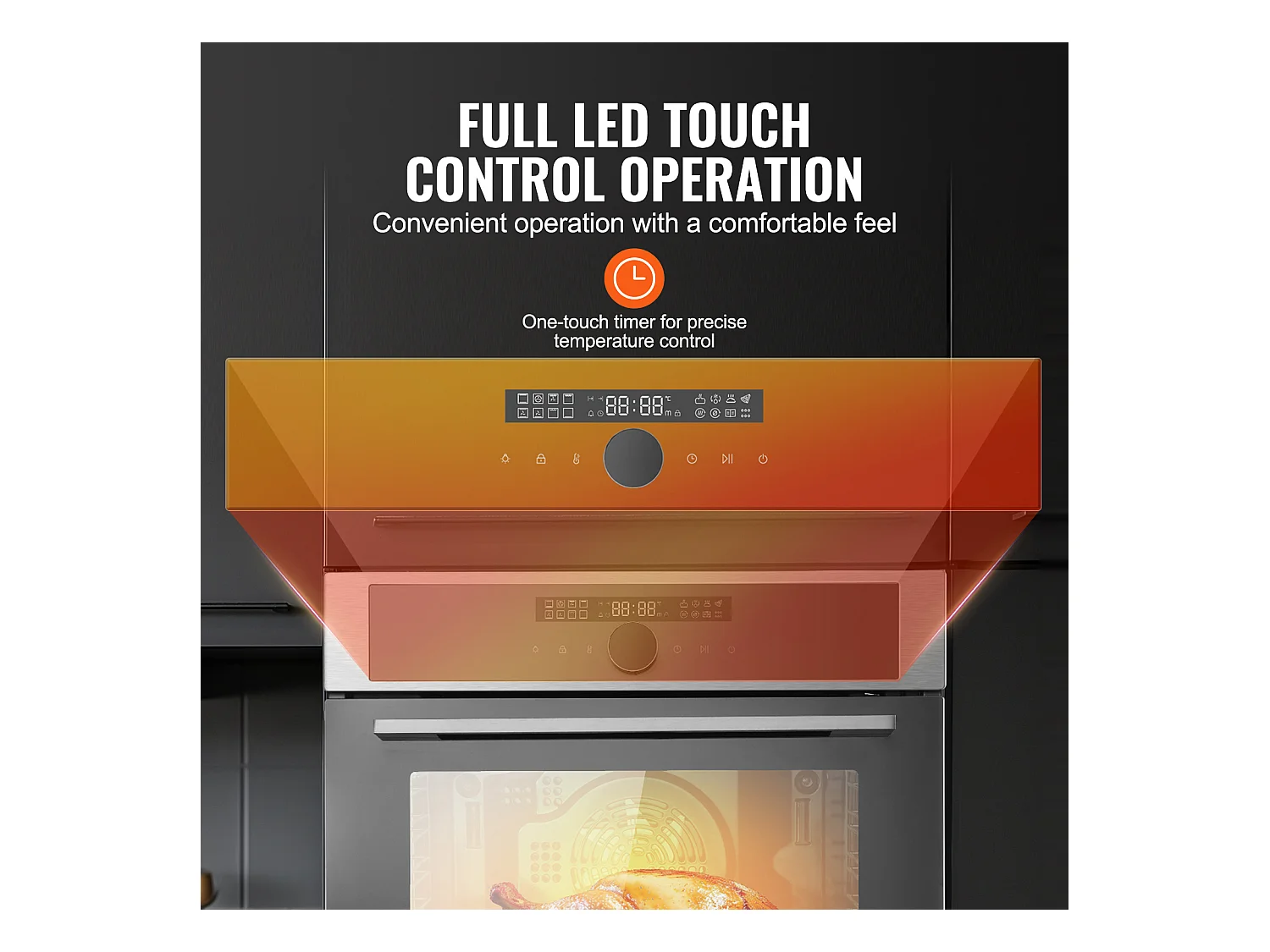 Four Mural Simple SucceBuy Encastrable Électrique de 59.5cm 76L 16 Fonctions pour la Cuisine, Chauffage Rapide à 200 °C en 5 Min, 3550 W