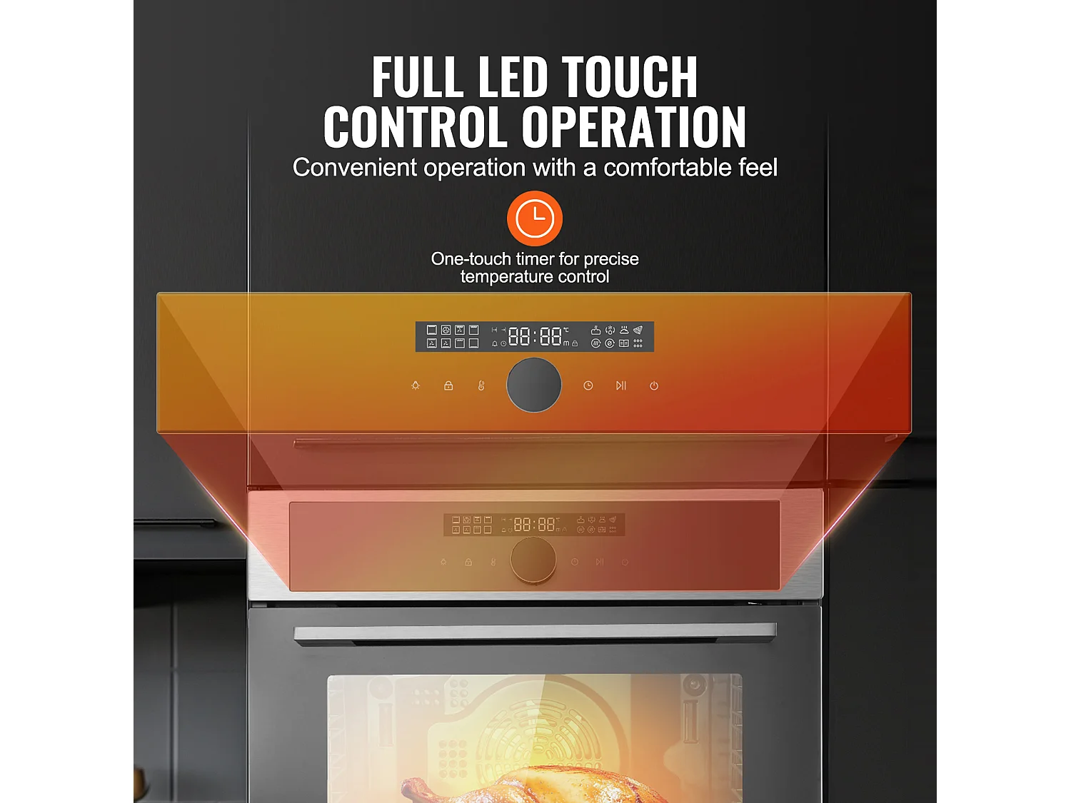 Four Mural Simple SucceBuy Encastrable Électrique de 59.5cm 76L 16 Fonctions pour la Cuisine, Chauffage Rapide à 200 °C en 5 Min, 3550 W