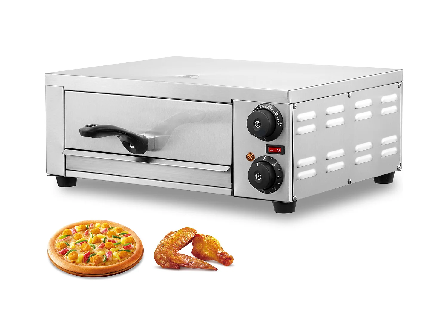 Four à Pizza SucceBuy Électrique de Comptoir, Taille de 30CM, 1500 W, avec Température Réglable et Minuterie de 0 à 120 Minutes