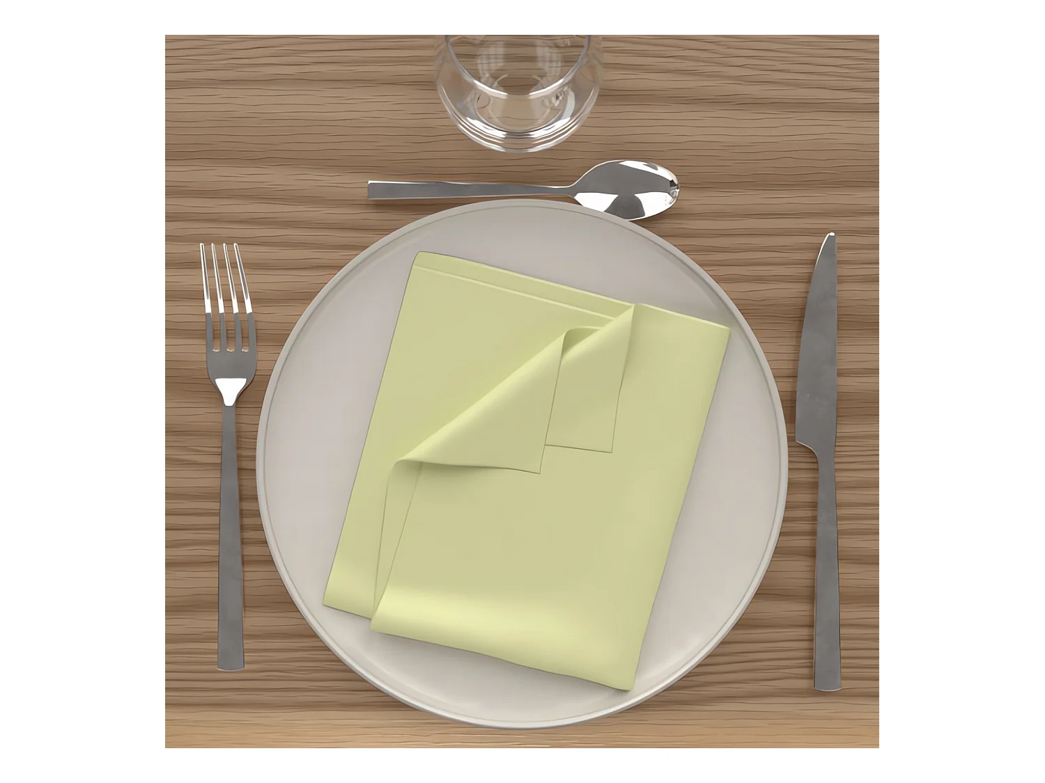 Lot de 3 serviettes de table 40x40 cm Alix vert citron, par Soleil d'Ocre ALIX vert citron