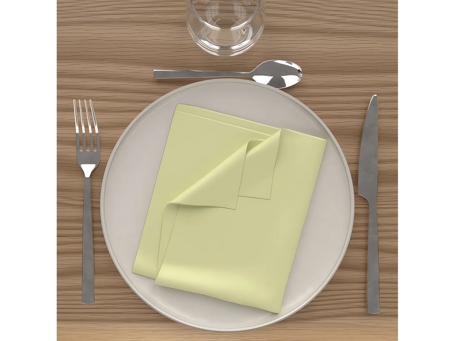Lot de 3 serviettes de table 40x40 cm Alix vert citron, par Soleil d'Ocre ALIX vert citron