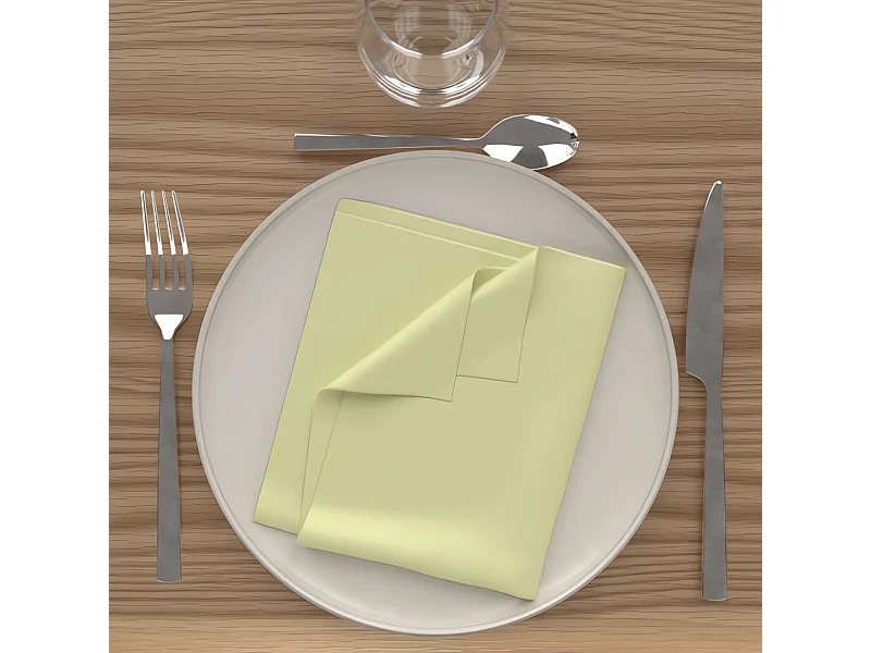 Lot de 3 serviettes de table 40x40 cm Alix vert citron, par Soleil d'Ocre ALIX vert citron