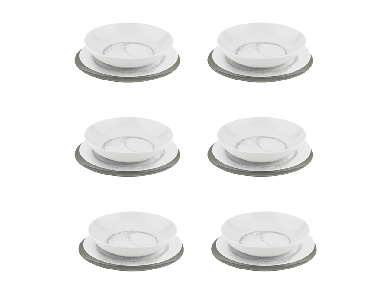 Service 18 pièces gris et blanc - "Mica"