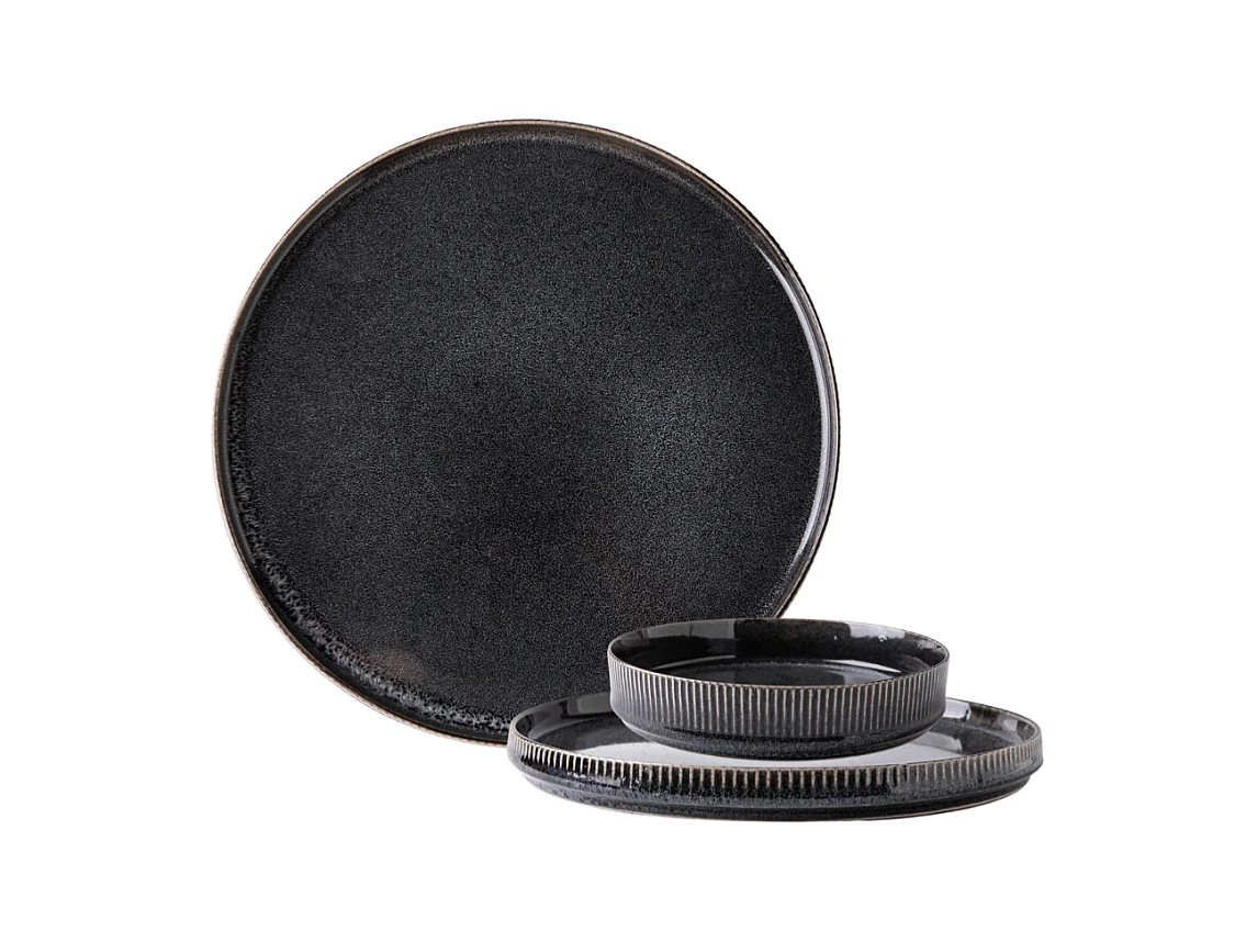 Service 18 pièces noir - "Charbon"