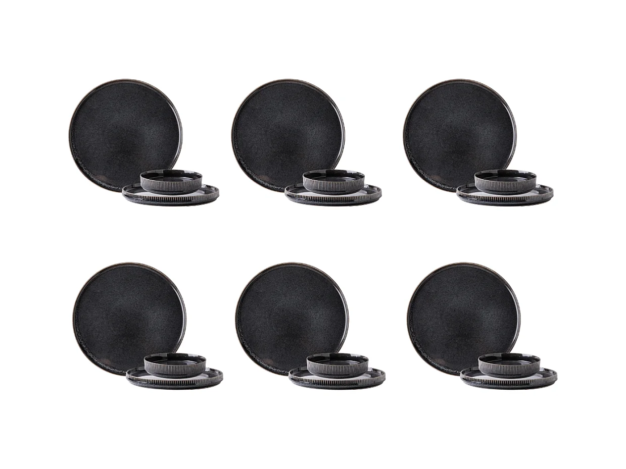 Service 18 pièces noir - "Charbon"