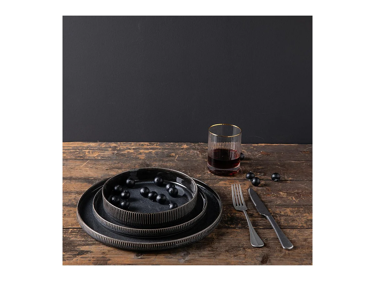 Service 18 pièces noir - "Charbon"