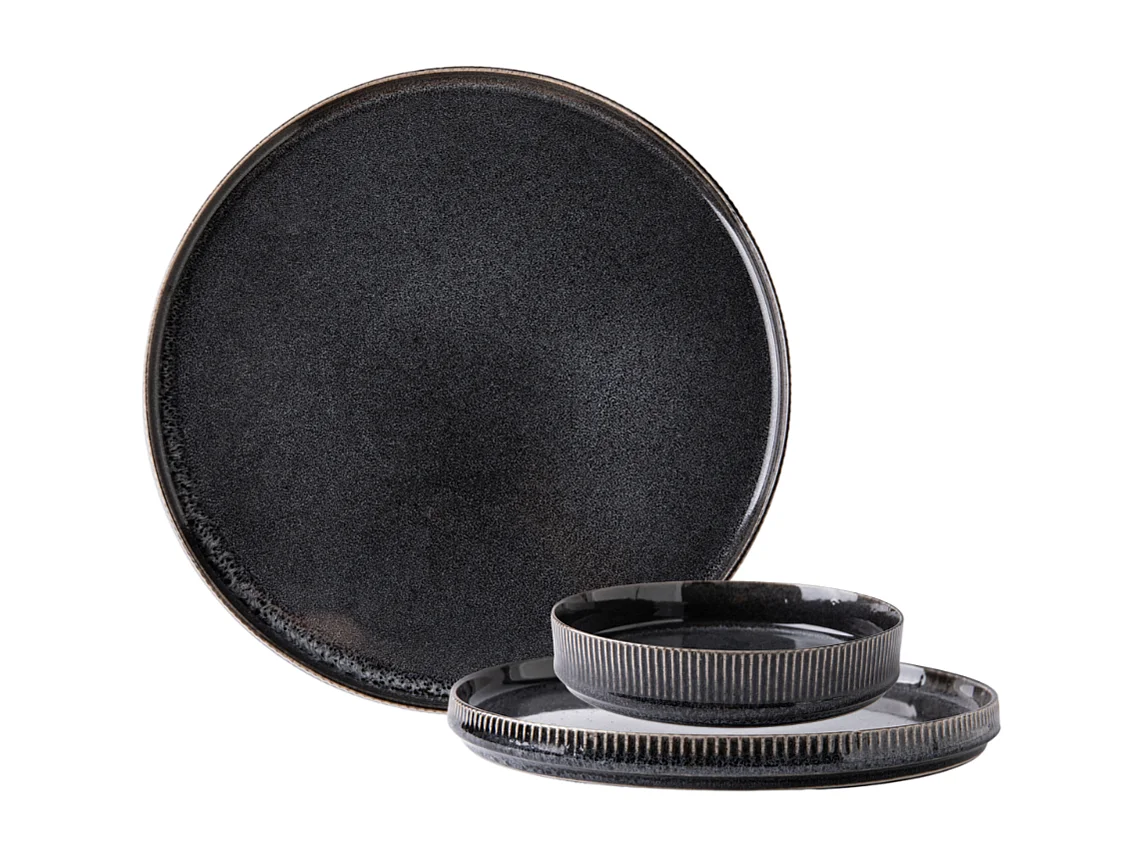 Service 18 pièces noir - "Charbon"