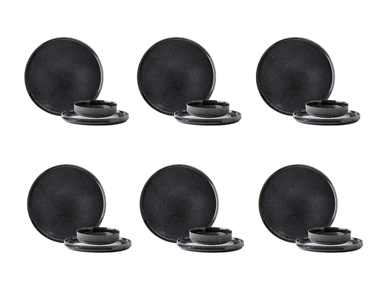 Service 18 pièces noir - "Charbon"