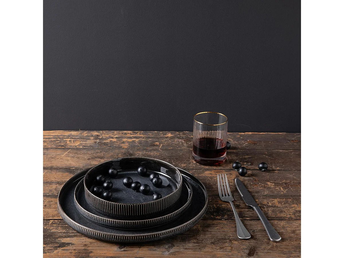 Service 18 pièces noir - "Charbon"
