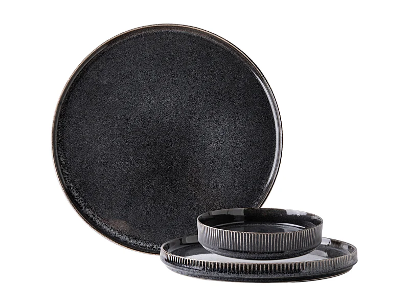 Service 18 pièces noir - "Charbon"