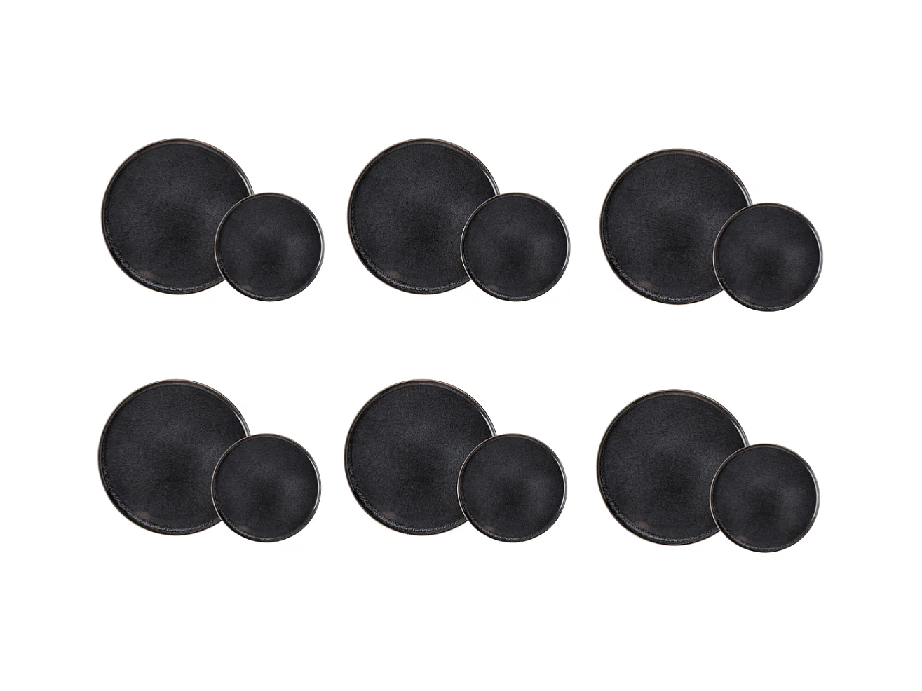 Service 12 pièces noir - "Charbon"