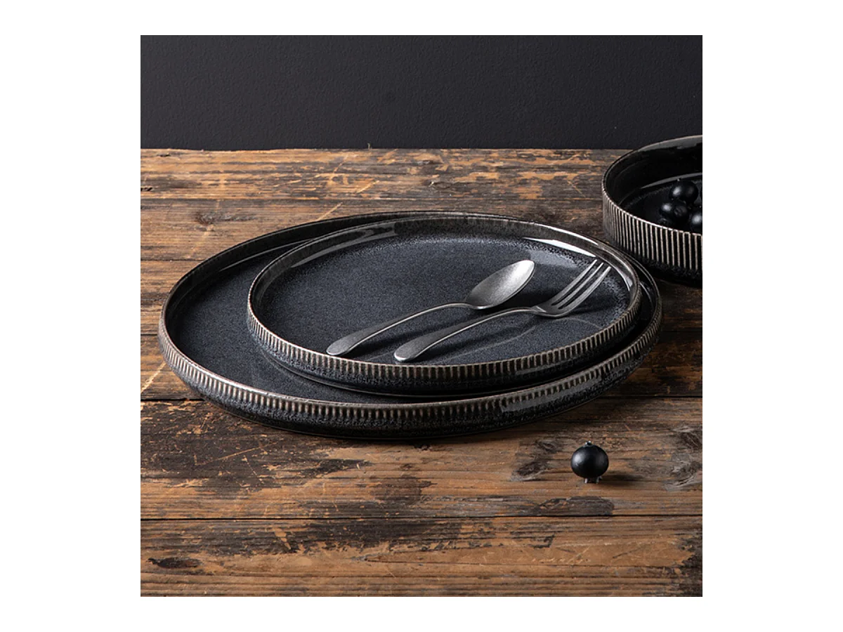 Service 12 pièces noir - "Charbon"