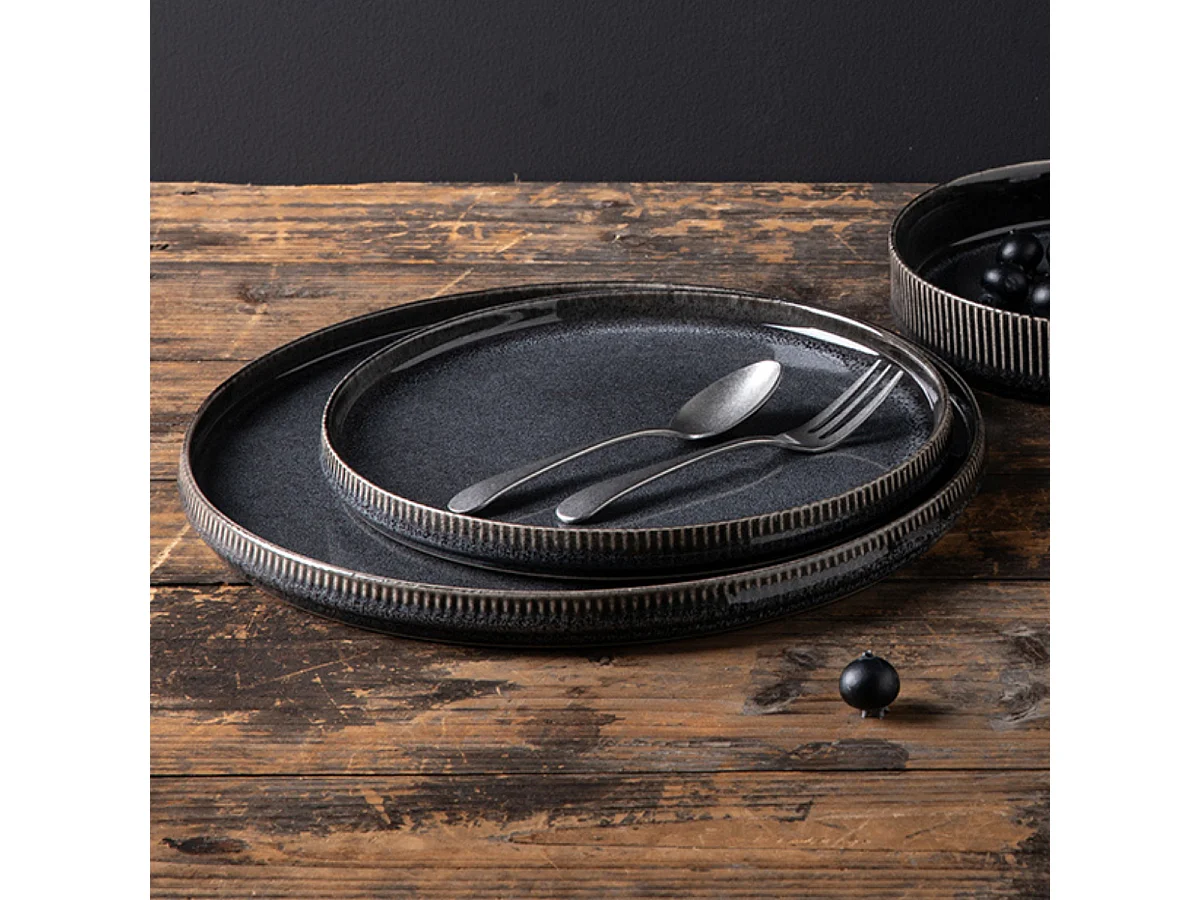 Service 12 pièces noir - "Charbon"