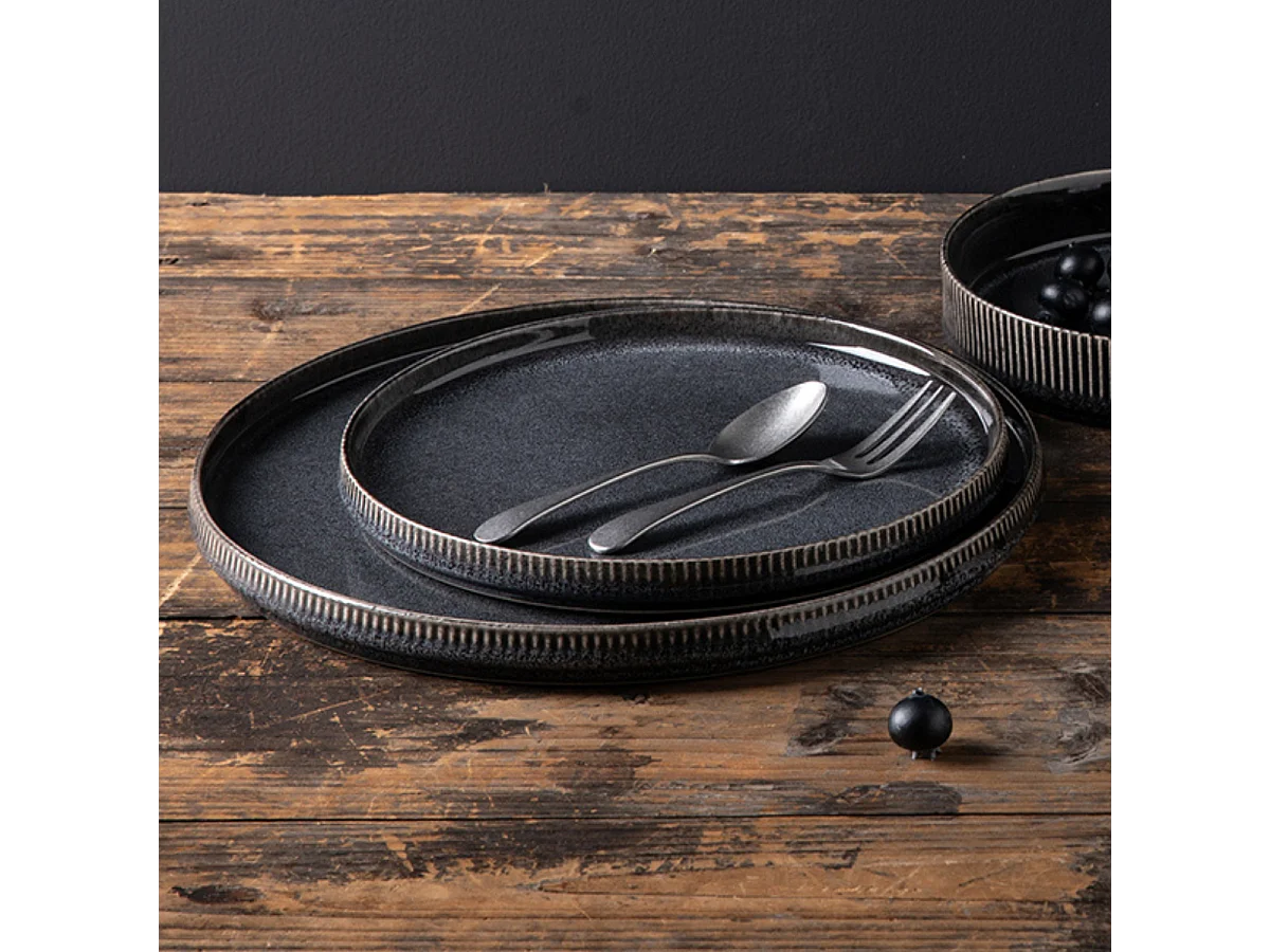 Service 12 pièces noir - "Charbon"