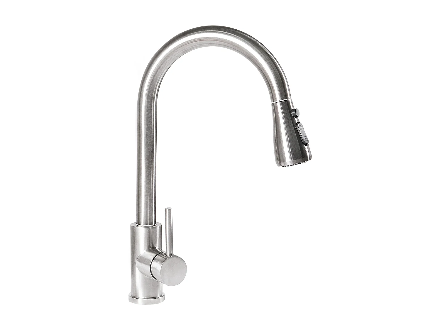 Robinet de cuisine à tirette argenté PAIMUN