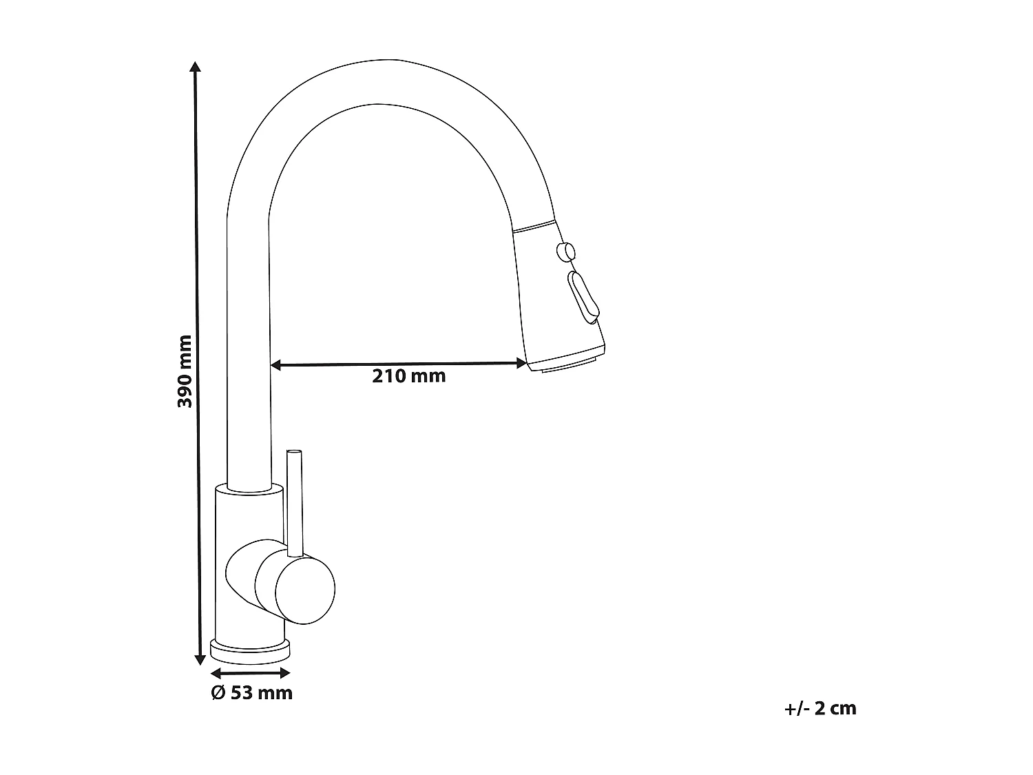 Robinet de cuisine à tirette PAIMUN Argenté