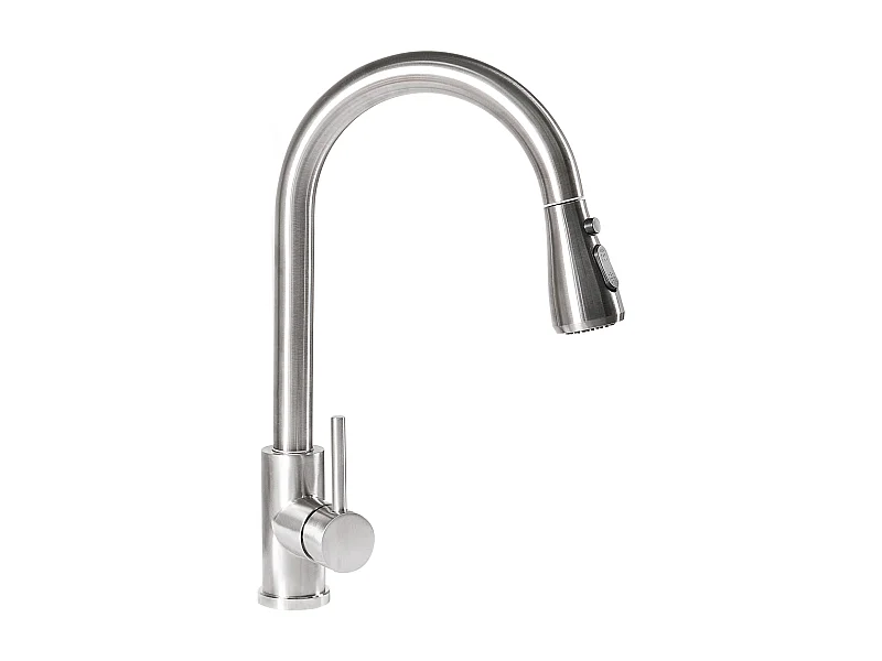 Robinet de cuisine à tirette argenté PAIMUN