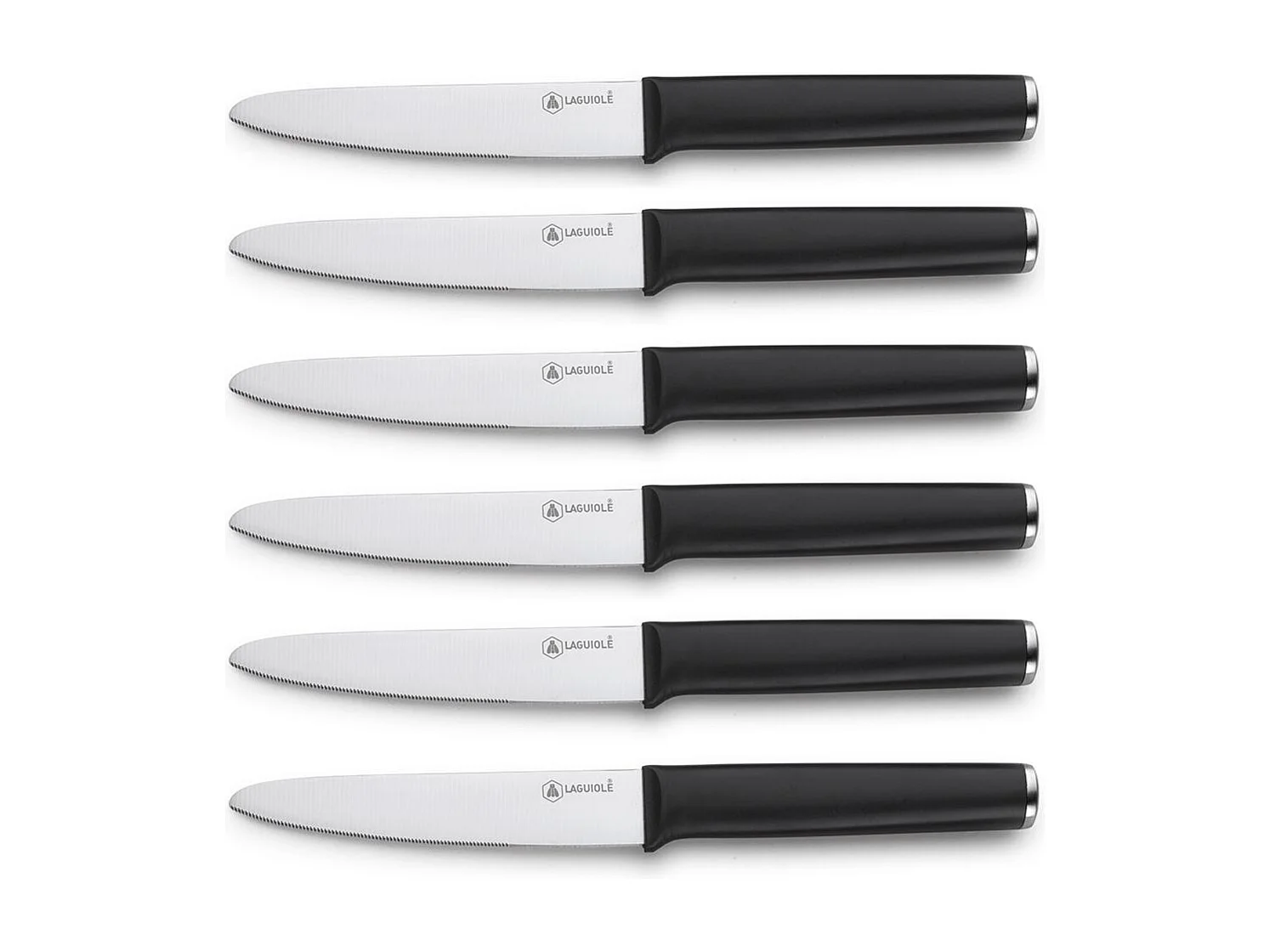 Set de 6 couteaux à steak en acier noir - "Sirius"