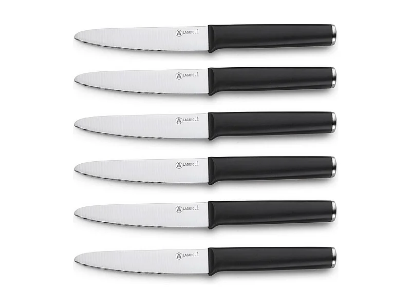 Set de 6 couteaux à steak en acier noir - "Sirius"