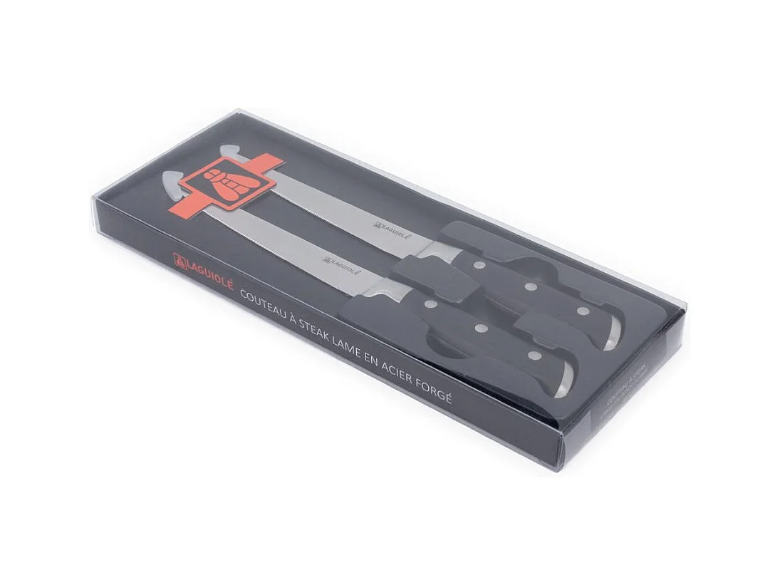 2 couteaux à steak noir 25cm - "Classique"