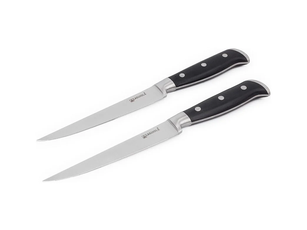 2 couteaux à steak noir 25cm - "Classique"