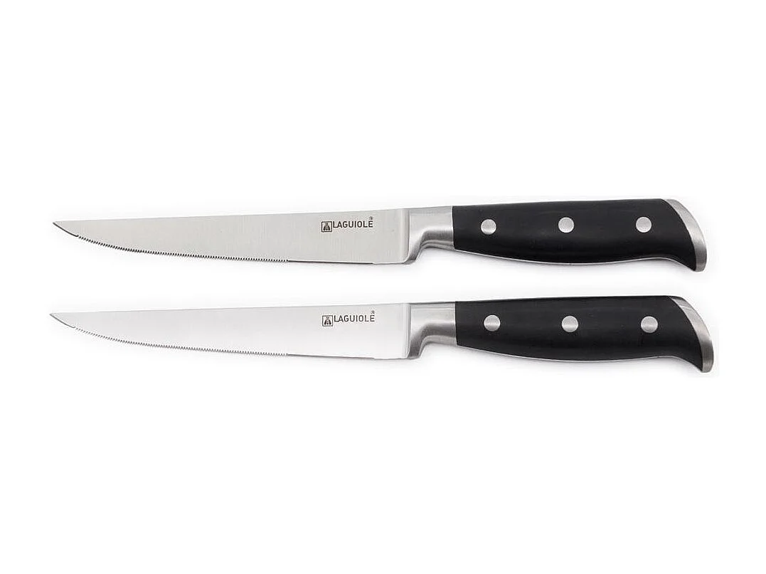 2 couteaux à steak noir 25cm - "Classique"