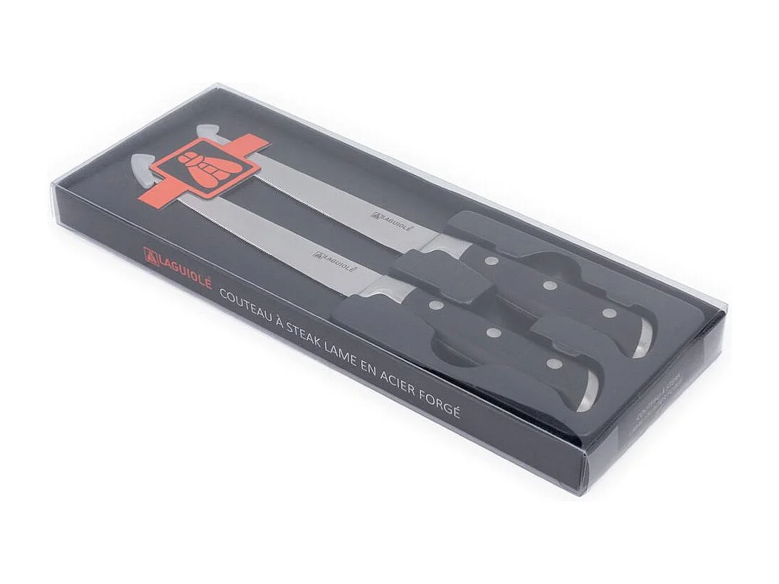 2 couteaux à steak noir 25cm - "Classique"
