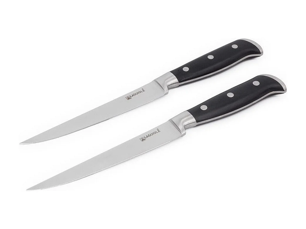 2 couteaux à steak noir 25cm - "Classique"
