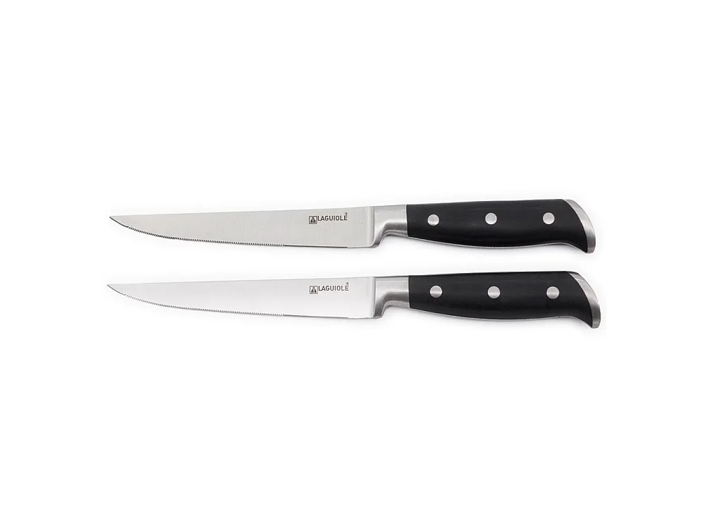 2 couteaux à steak noir 25cm - "Classique"