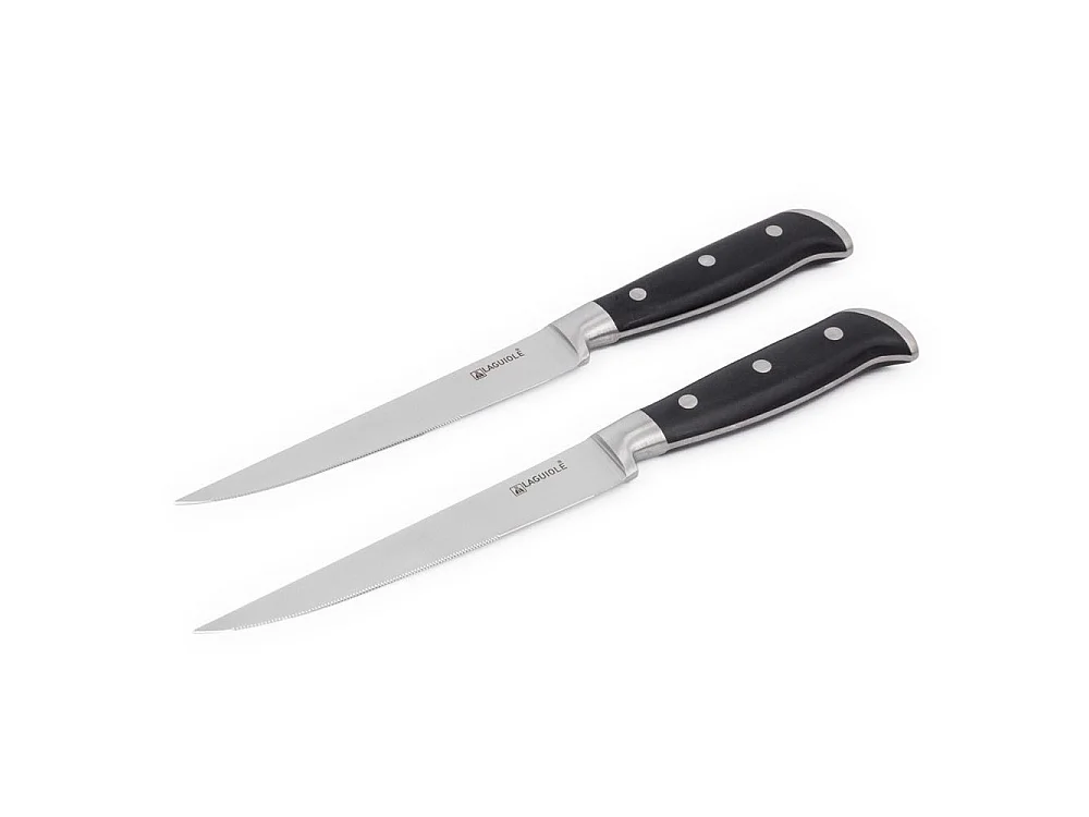 2 couteaux à steak noir 25cm - "Classique"