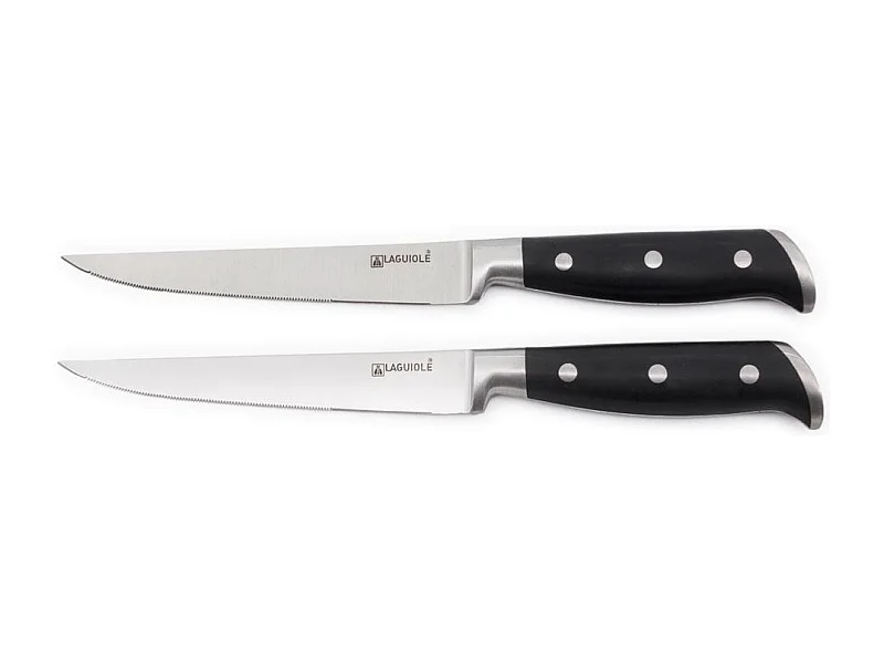 2 couteaux à steak noir 25cm - "Classique"
