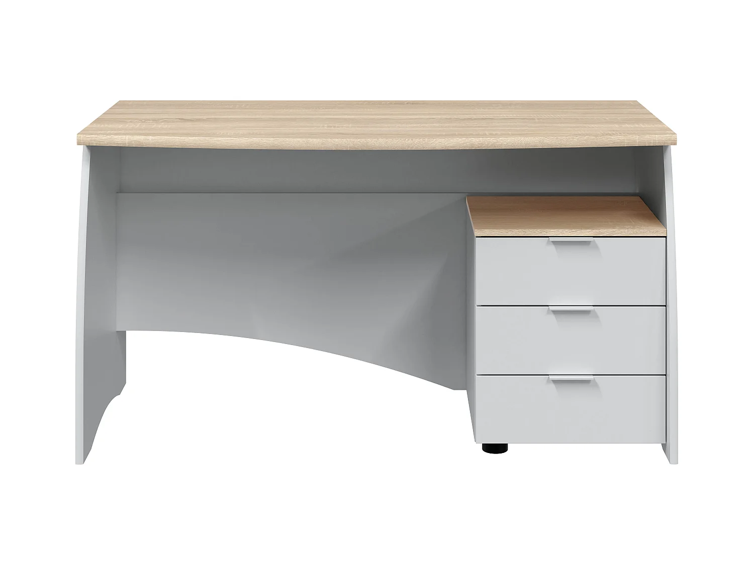 Scrivania con 3 Cassetti Bliss Scrittoio da Studio o Ufficio Mobile Desk da Soggiorno Sala da Pranzo 136 x 74 x 67 cm Colore Bianco e Rovere