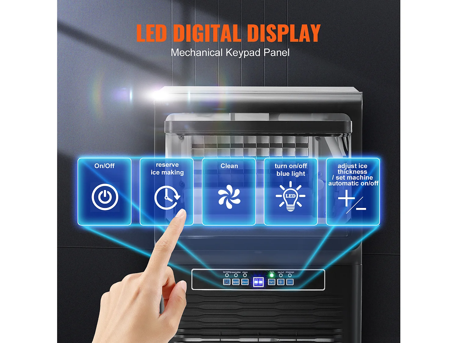 Machine à Glaçons SucceBuy Machine à Glaçons Commerciale 31.75 kg/24 h, Armoire Autonome, 36 Glaçons