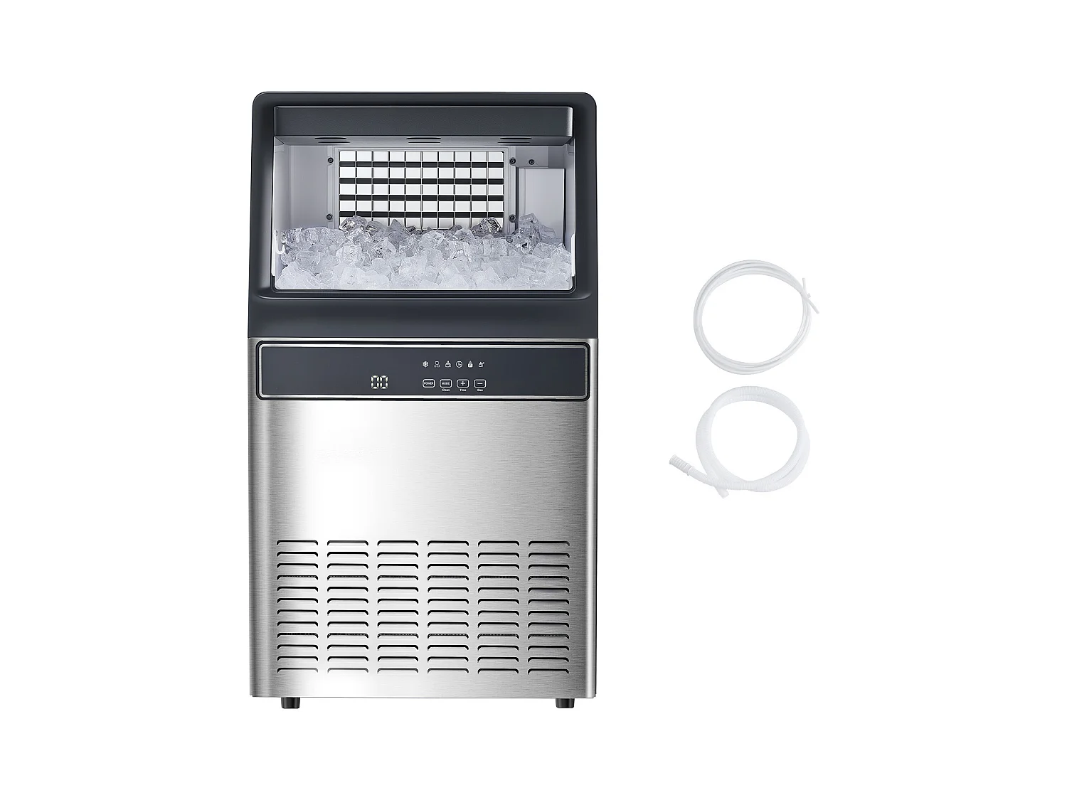 Máquina de Gelo SucceBuy Máquina de Gelo Independente, 50 Cubos, Capacidade 50 kg/24 h para Casa e Bar