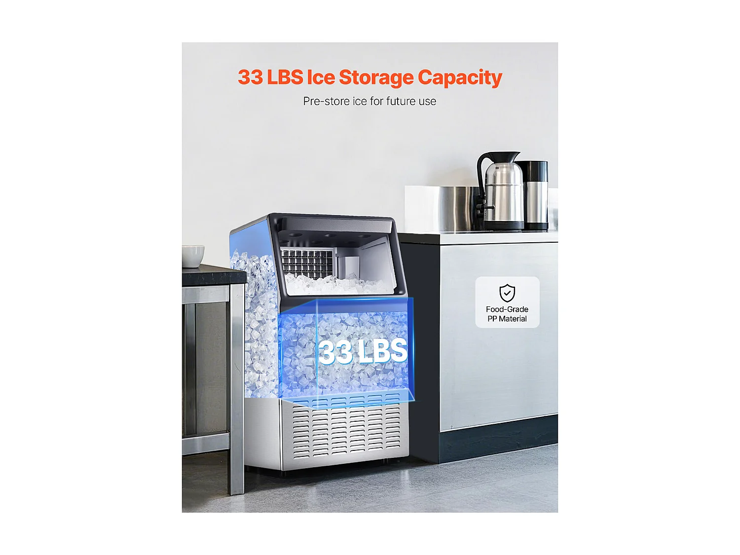 Machine à Glaçons SucceBuy Machine à Glaçons Autonome 50 Glaçons, Capacité 50 kg/24 h pour Maison et Bar