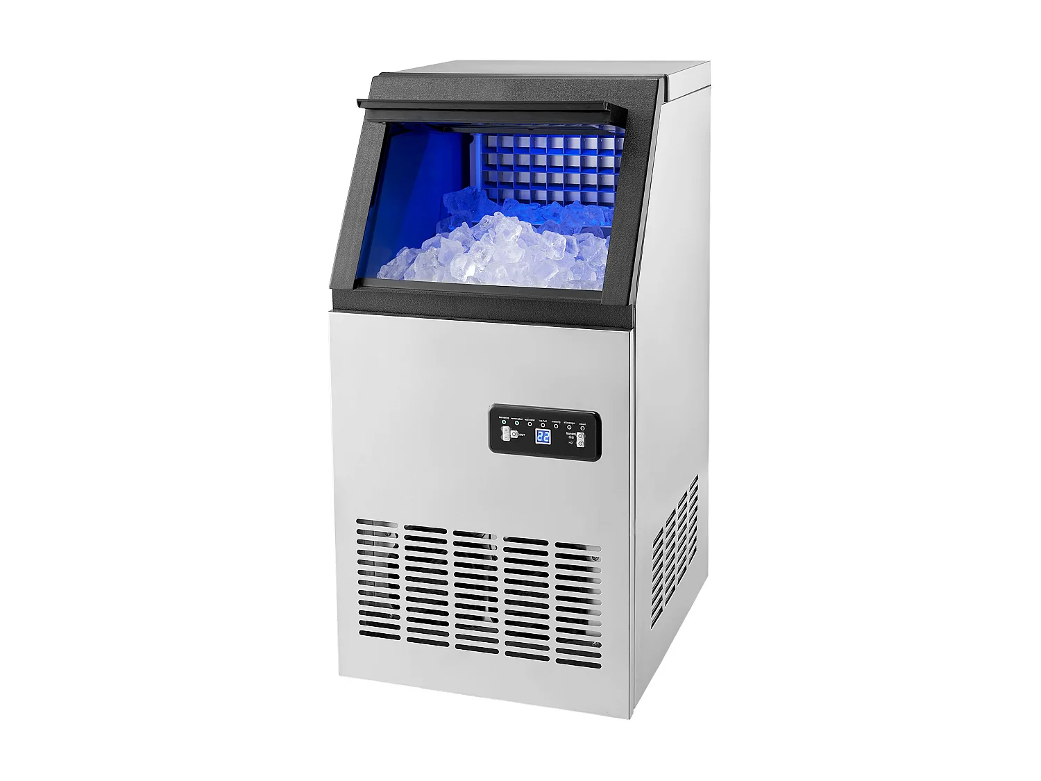 Máquina de Gelo SucceBuy Máquina de Gelo Comercial, 45,36 kg/dia com Display LED para Restaurantes