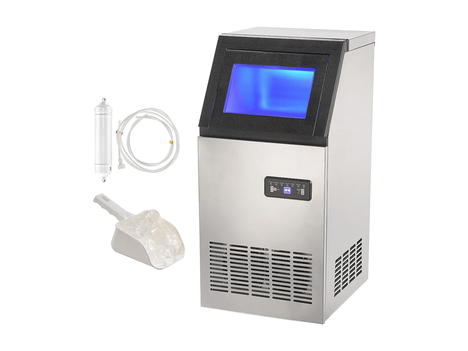 Machine à Glaçons SucceBuy Machine à Glaçons Commerciale 38 kg/24 h, Armoire Autonome, 40 Glaçons