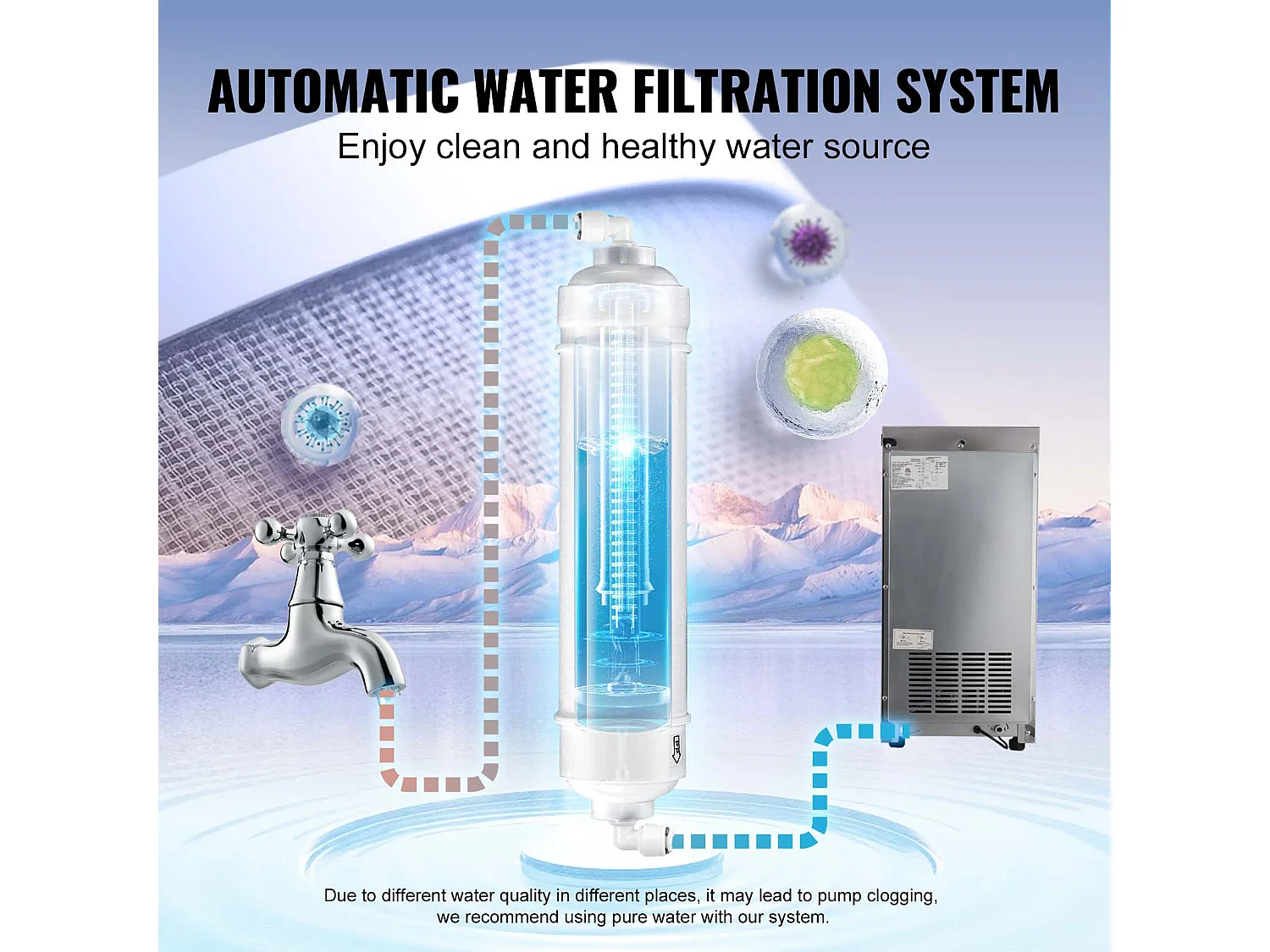 Machine à Glaçons SucceBuy Machine à Glaçons Commerciale 38 kg/24 h, Armoire Autonome, 40 Glaçons