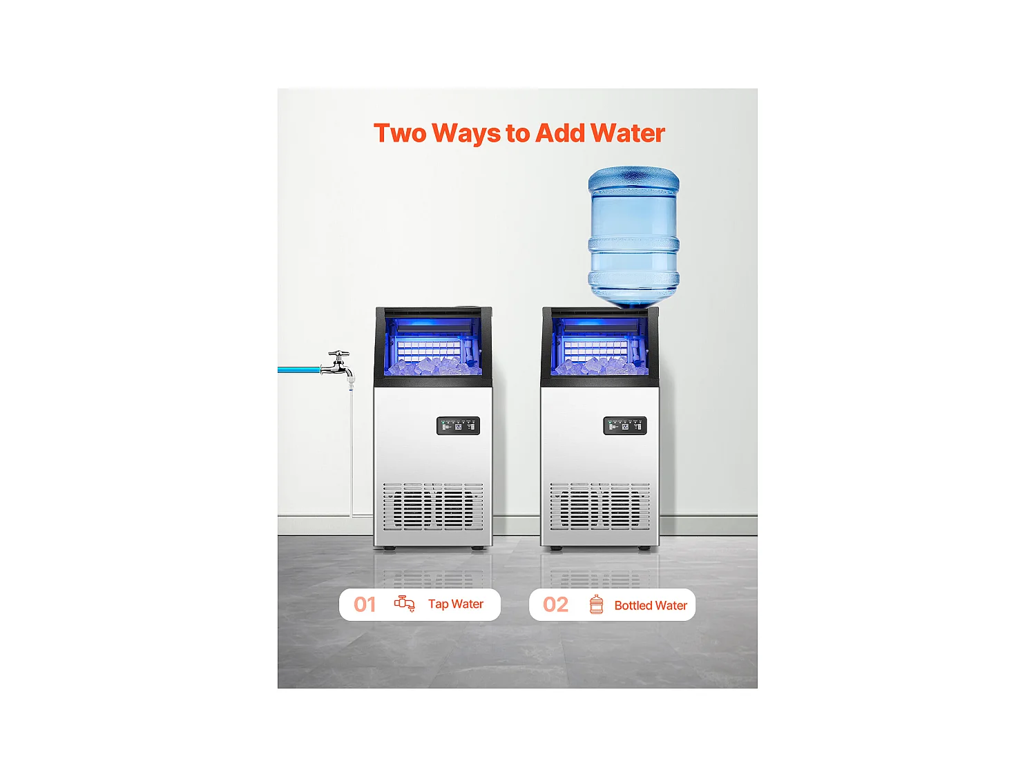 Eismaschine SucceBuy Gewerbe-Eismaschine, Freistehend, 36,28 kg/24 h, 36 Eiswürfel